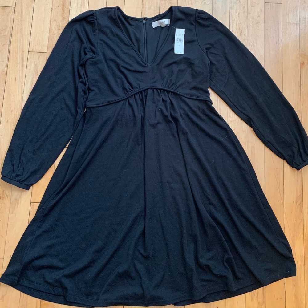 Ann Taylor black long sleeve dress
